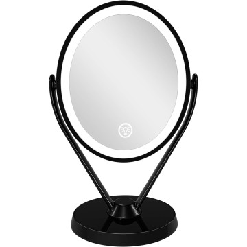 Double-Sided 1x/7x Magnification LED Makeup Mirror with Lights, Lighted Vanity Mirror USB Chargeable, Touch Sensor Control 3 Light Settings Illuminated Countertop Mirrors