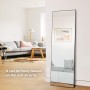 Full Length Mirror, Floor Mirror, Standing Mirror, Leaning Mirror, Full Body Mirror, Large Mirror, Bedroom Mirror with Black Aluminium Frame, Black, 65"x22"