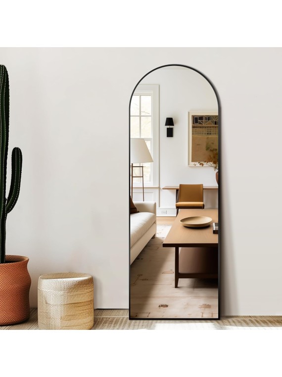 Arched Mirror Full Length,Standing Mirror,Large Floor Mirror with Stand for Wall Entryway Door Bedroom Bathroom Living Room